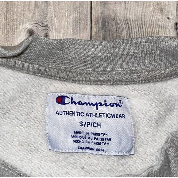Champion Crew Neck Sweatshirt Gray Men’s Size Small - Picture 2 of 5